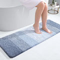 OLANLY Bathroom Runner Rugs Mat 47x17, Extra Soft Absorbent Microfiber Bath Rugs, Rubber Backing, Quick Dry, Washable Long Bath Mats for Bathroom Floor, Tub and Shower, Home Decor Accessories, Blue