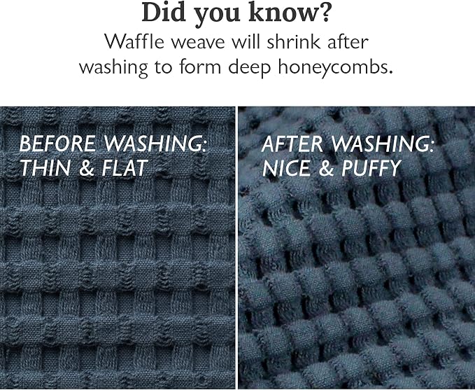 GILDEN TREE Waffle Bath Towels Wash Cloths for Showering, Exfoliating Washcloth Quick Dry Towel, Face Towels for Washing Face Cotton Washcloths Set of 4, Modern Style (Midnight Blue)