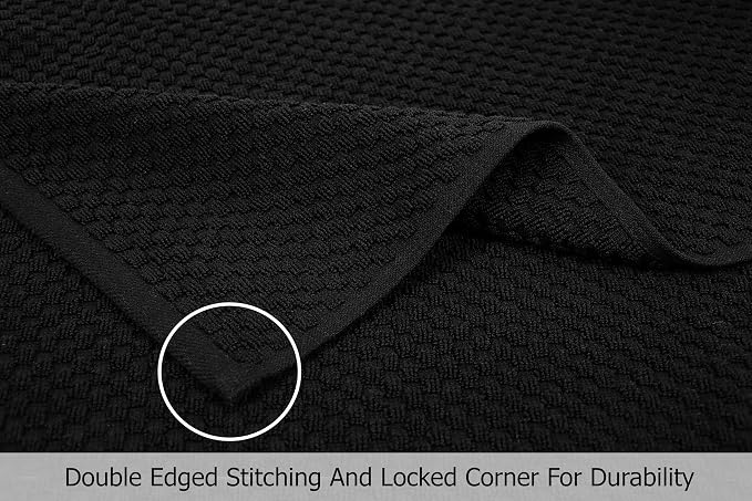 COTTON CRAFT Hooded Bath Towel for Adults – 2 Pack 100% Cotton Bath Sheet | Waffle Weave Oversized 35x70 inch Ringspun Terry Bath Wrap with a hood - Soft Super Absorbent Quick Dry – 450 GSM – Black