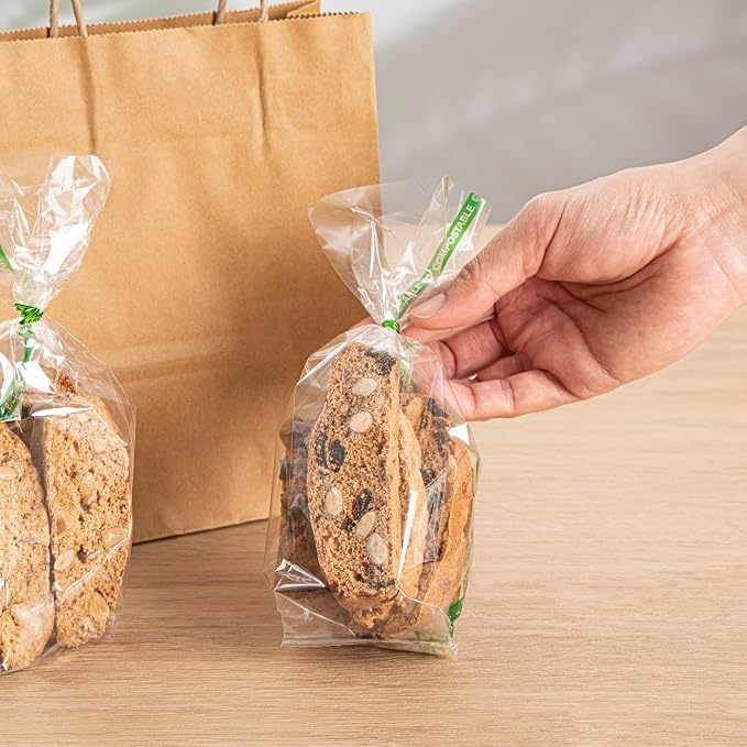 Restaurantware Plastic Gusset Bags 100 Count 2 1/2" x 2" x 9 3/4" Wicker Dispensing Bottom Gusset Clear Plastic Bags Heat Sealable For Sourdough Bread Cookies Pastries For Home Bakers And Bakeries