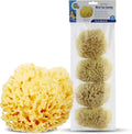 Baby Buddy Absorbent Natural Bath Sponge, Ultra Soft Premium Sea Wool Sponge, Soft On Baby's Tender Skin, Bath Accessories Baby and Kids, Infant Bath, Biodegradable, Hypoallergenic, 4 Pack, 4.5 in