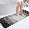 OLANLY Bathroom Runner Rugs Mat 47x17, Extra Soft Absorbent Microfiber Bath Rugs, Rubber Backing, Quick Dry, Washable Long Bath Mats for Bathroom Floor, Tub and Shower, Home Decor Accessories, Black
