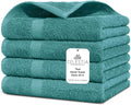 Villa Celestia Cotton Hand Towels Set of 4, 16 x 28, Oeko-TEX Certified, Quick Dry, Teal