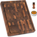 Walnut Cutting Boards for Kitchen Solid Wood End Grain 17"×13"×1" | Large Chopping Board Double Sided with Handle, Hardwood Charcuterie Butcher Block for Meal Prep & Serving with Gift Box