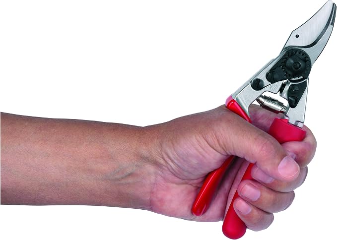 Felco F17 Pruning Shears – 7.9" Garden Clippers with Revolving Handle for Left-Handed Users | Hand Pruners for Gardening | Garden Tool Cutter with Forged Aluminum Body, Bypass & Anvil Blades