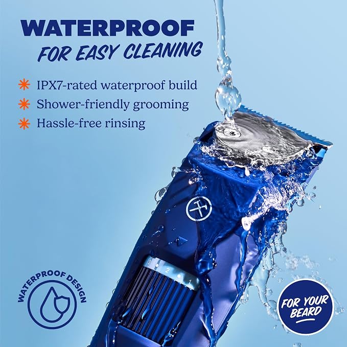 Dollar Shave Club | for Your Beard Trimmer | Shower Safe, Easy Length Adjustment Wheel, Short and Long Beards | Adjustable Beard Trimmer, Electric Razor, Electric Shaver for Men