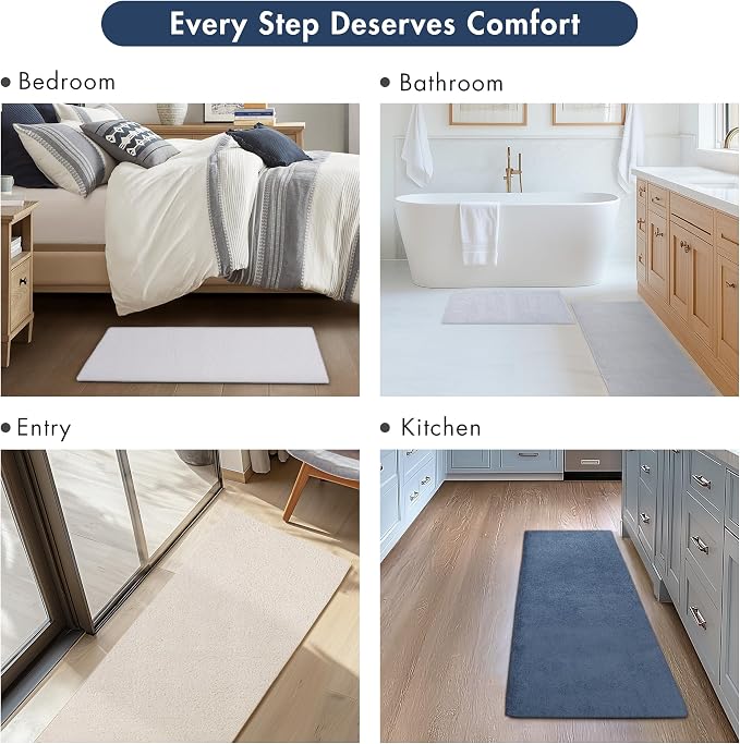 Madison Park Signature Marshmallow Bathroom Rug Non Slip, Luxrurious Plush Bath Mat, Absorbent, Quick Dry, Spa Design Bath Room Décor, 24x40, Navy