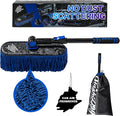 Flash Dog Waterless Car Duster - Wax Cotton Strands 360°Swivel Head & Extendable Aluminum Alloy Handle for Scratch-Free Dusting on Cars, Trucks, SUVs, RVs
