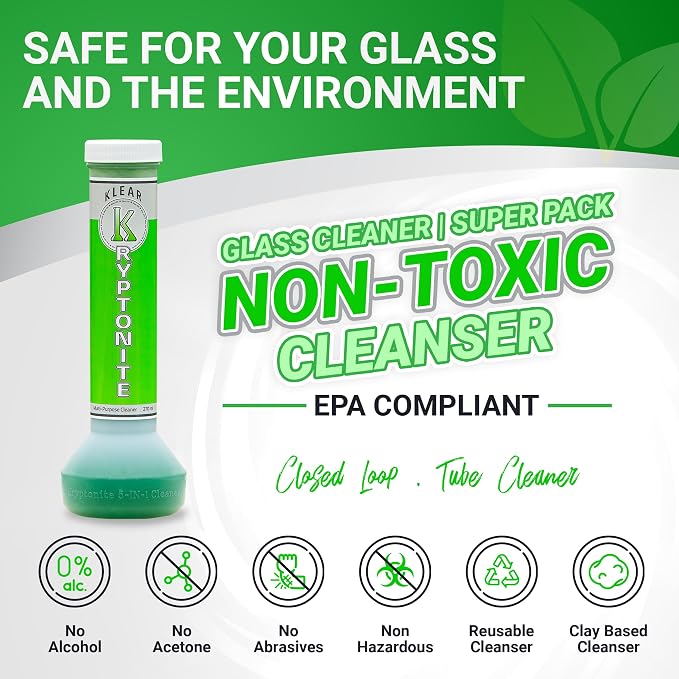 KLEAR Kryptonite Multipurpose Glass Cleaner |Powerful Cleaning 5-1 Combo | Glass Friendly & Alcohol-Free Glass Cleaner| Coat, Relax, Rinse| 9 oz (Pack of 1)