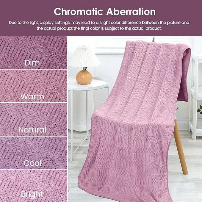 JML Microfiber Bath Towels, Purple, 30" x 60", 2 Pack | Hanging Hook, Lint Free, Oversized, Soft, Super Absorbent, Fast Drying, Use for Sport, Fitness, Yoga, Diamond Cross Grid