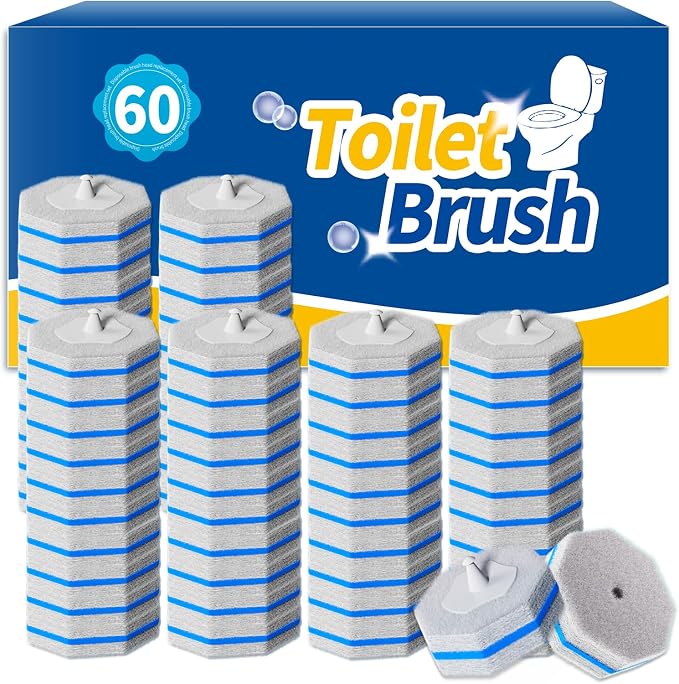 60PCS Toilet Wand Refills Compatible with Clorox Toilet Wand. Disposable Toilet Brush Refills. Bathroom Cleaning. Disposable Toilet Bowl. High-Density Disposable Toilet Brush Scrubber