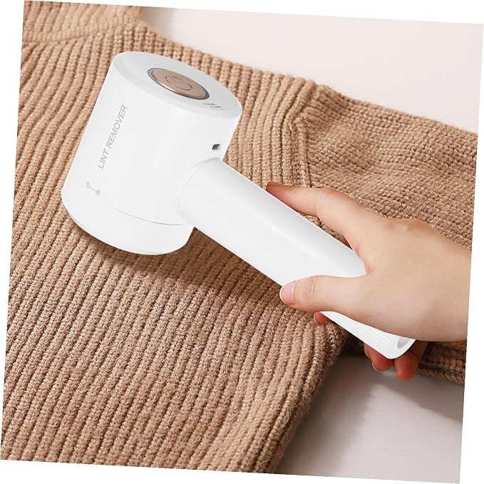 Mikinona USB Rechargeable Hair Ball Trimmer for Clothes Lint Remover Sweater Defuzzer with High-Performance Blades Portable White Fuzz and Pills Remover for Sweaters Sofa Curtains and