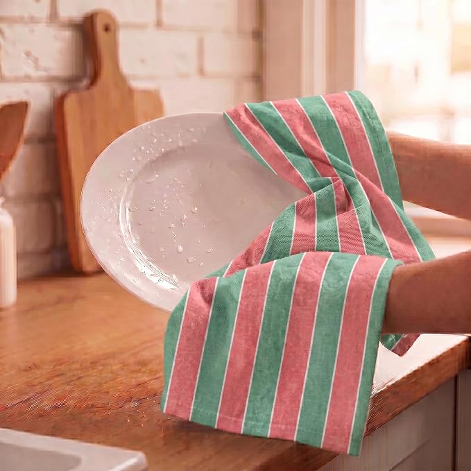Urban Villa Kitchen Towel Cotton Dish Towels 20”x30” (Set of 6) Christmas