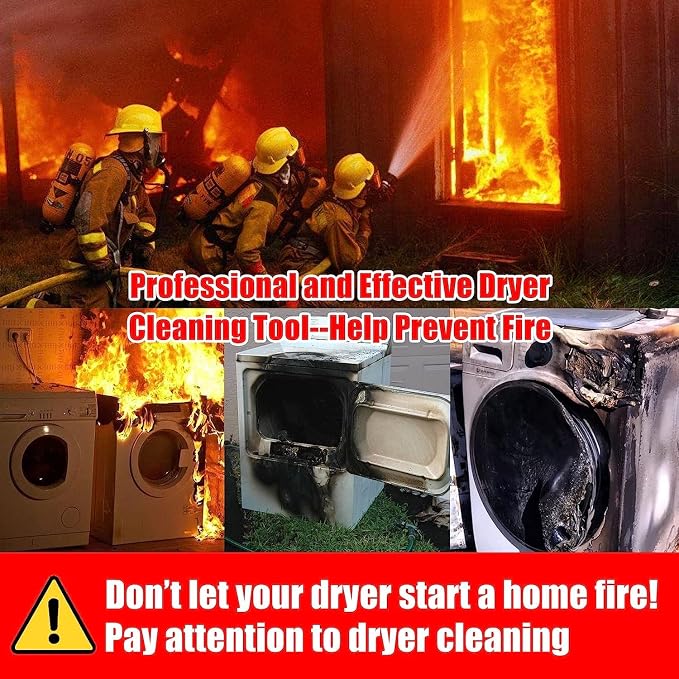 Sealegend 60 Feet Dryer Vent Cleaner Kit/Lint Remover/2×Upgraded Flexible Quick-Snap Brush/Fireplace Chimney Brushes for Easy to Use/Works Well with/Without a Power Drill
