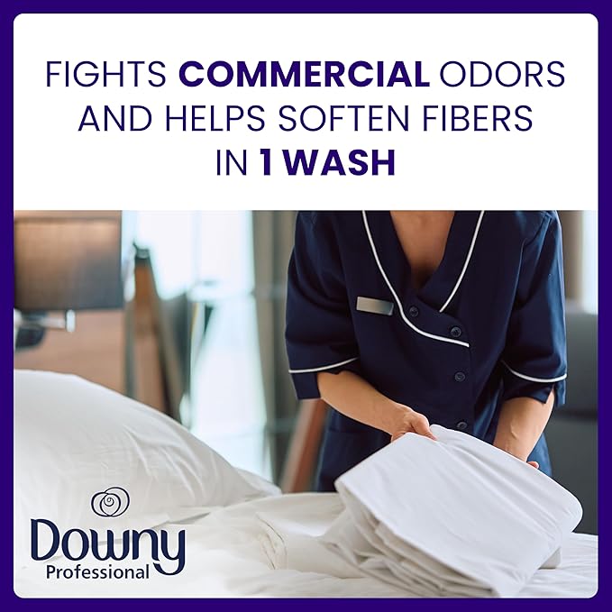 Downy Fabric Softener, Bulk Liquid Fabric Conditioner for Commercial & Residential Washing Machines, 190 loads, Clean & Fresh Scent, 140 fl oz (Case of 4)