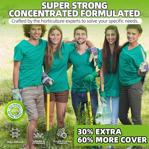 Mulch Glue for Landscaping 4 Gallon, High-Concentration Rock Glue, Gravel Binder with Ultra-Stick Grip, Covers 2X More Area for Pea Gravel, Mulch & Pebbles, Long-Lasting & Non-Toxic