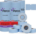 Perco 1 Line Blue Labels - 32,000 Blank Price and Date Gun Labels for Perco Lite, X, Plus and Pro 1 Line Price and Date Guns - 32 Rolls, 4 Sleeves - Made in USA