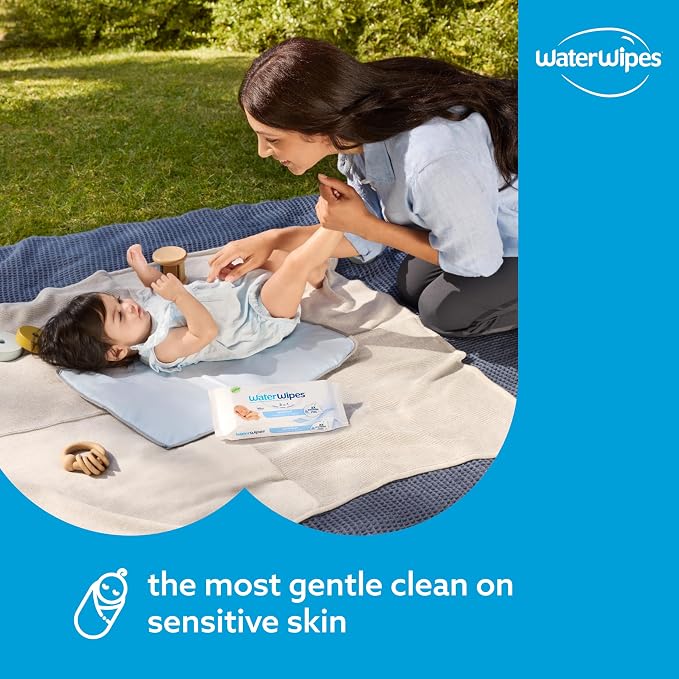 WaterWipes Sensitive+ Newborn & Baby Wipes, 3-In-1 Cleans, Cares, Protects, 99.9% Water, Unscented & Hypoallergenic, 60 Count (Pack of 24)