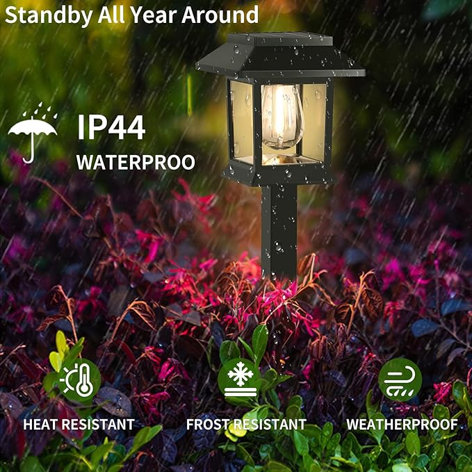 Solar Lights Outdoor,12 Pack 3000K Waterproof Auto On/Off Solar Pathway Lights for Your Garden, Landscape, Path, Yard, Patio, Driveway,Walkway Decor | Auto On/Off Waterproof Landscape Lights for Garden, Walkway, Yard, Patio & Driveway