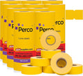 Perco 1 Line Yellow Labels - 80,000 Blank Price and Date Gun Labels for Perco Lite, X, Plus and Pro 1 Line Price and Date Guns - 80 Rolls, 10 Sleeves - Made in USA