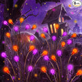 OZS 6Pack 48LED Solar Firefly Halloween Lights Outdoor for Party Decor | Purple Orange Lights for Halloween Decorations, Swaying Firefly Effect, IP65 Waterproof, 2 Modes for Path Garden Yard
