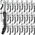Waiter Corkscrew Wine Openers Heavy Duty Hinges Wine Key Bottle Opener All in One Double Hinged Waiter's Corkscrew with Foil Cutter Wine Tools for Bartenders Servers Sommelier (Black, 60)