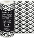 LOLA Swedish Dishcloths XL on a Roll, 30 Sheets, Geometric Pattern, Perforated 11" x 10" Sheets w/Hook, Reusable Absorbent Unpaper Towels Cellulose Sponge Cloth Biodegradable Made in Germany