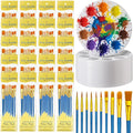 270 PCS Paint Brushes Set, 24 Pack of 240PCS Paint Brushes Bulk, 30 Paints Trays, Valued Paintes Brushe and Palettes Set, Acrylic Paints Brush Sets for Oil Watercolor Painting