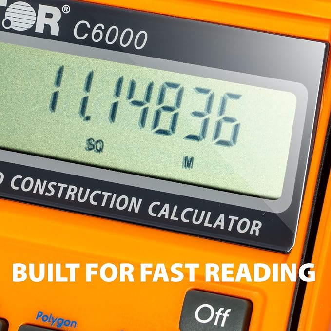 Victor C6000 Advanced Construction Calculator with Protective Case Displays in Fractional or Dimensional Forms Perfect for Carpenters, Renovators,Builders, Contractors, Estimators