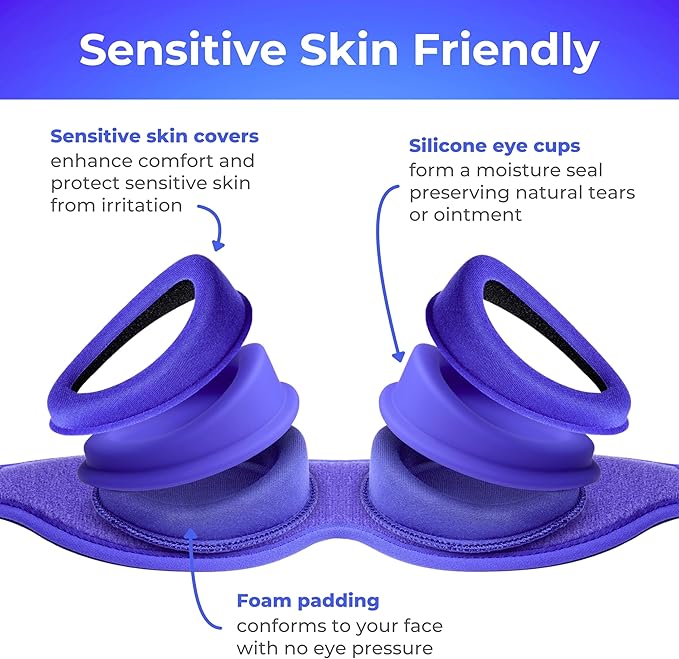 Blinkjoy Hydrating Sleep Mask for Dry Eye Relief – Moisture-Sealing Blackout Eye Mask Protects from Dust & Drafts, Preserves Eye Drops & Ointment, Lightweight (2nd Gen)