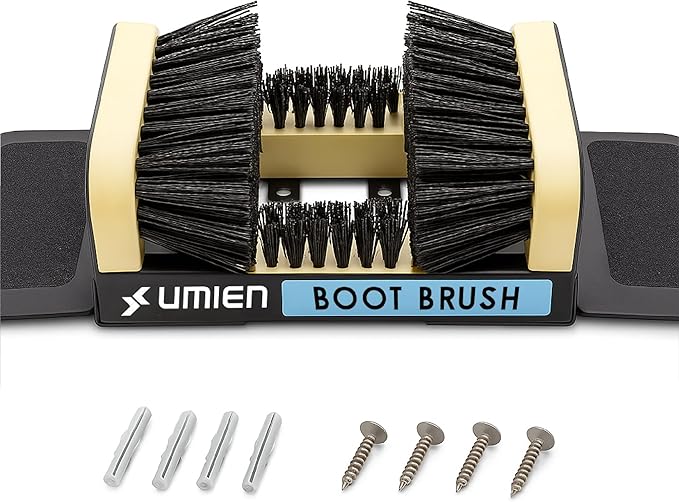 Umien™ Boot Scraper Outdoor Shoe Brush with Flaps - Cleaning Heavy-Duty Shoe Cleaner and Boot Scrubber for Mud, Dirt, and Snow - Durable Weather-Resistant Outdoor Shoe Cleaning Tool