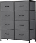 Sweetcrispy Dresser for Bedroom, Fabric Dresser with 8 Drawers, Ash | Chest of Drawers for Closet, Living Room, Sturdy Steel Frame, Wooden Top, Easy Pull Handle