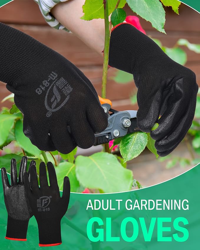 Thenshop 96 Pairs Work Bulk Gloves for Men Women Rubber Coated Safety Garden Gloves for Gardening