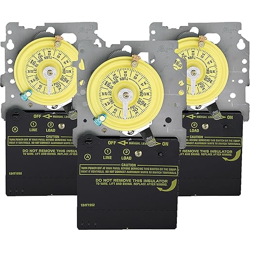 Intermatic T101M 24-Hour Mechanical Timer (Mechanism Only) - 120V SPST, Heavy-Duty, Manual Override, 40 Amp - Ideal for Lights, Pumps, Fans, and HVAC Systems (Pack of 3)