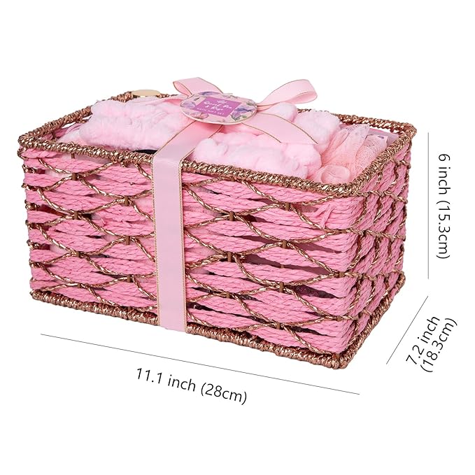 35 Pcs Mothers Day Gifts for Mom, Rose Bath & Body Gift Basket for Women, Facial Skin Care Set, Self Care Pampering Kit, Face Sheet Mask, Home Spa Basket, Anniversary, Wife, Birthday, Bridal Shower