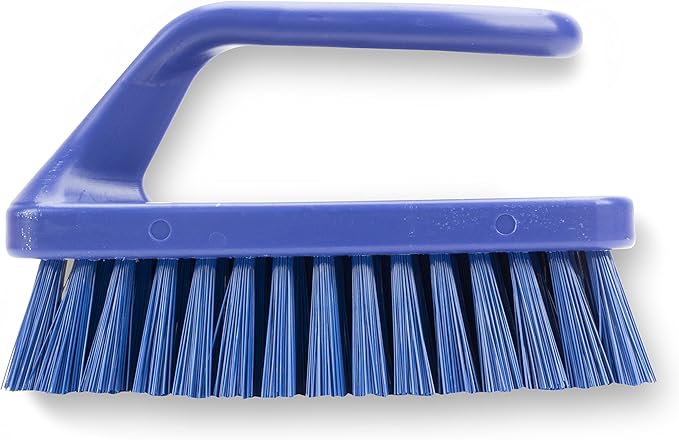 SPARTA Scrub Brush with Iron Shaped Handle and Stiff Bristles, Heavy Duty Scrubber Brush for Kitchen, Bathroom, Shower, Tile, Sink, Carpet and Bakepans, Polypropylene, 6 Inches, Blue, (Pack of 6)