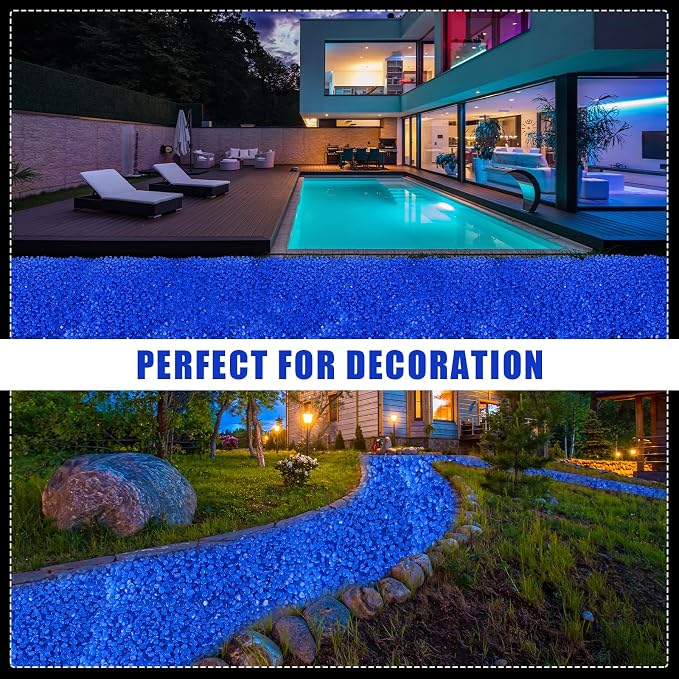 3000 Pcs Glow in the Dark Rocks Outdoor 1 Inch Pebbles,White | Landscaping Garden Walkway Pathway Driveway, Aquarium Fish Tank Decor, Rechargeable Luminous Pebbles Absorb Sunlight Glow
