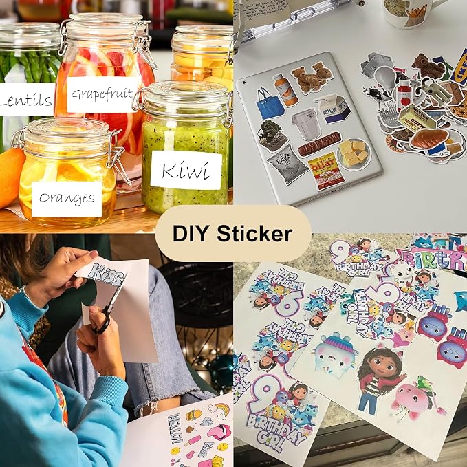 Sticker Paper, BESTEASY 8.5" x 11" Full Sheet Label Stickers for Laser Inkjet Printer, Self Adhesive Printer Paper Shipping Labels, White Matte Mailing Label Stickers (100 Sheets,100 Labels)
