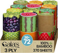 Gaias Premium and Soft Fruit TP Organic Bamboo Toilet Paper | 36 Mega Rolls, 3 Ply, 370 Sheets | FSC Certified, PFAS & BPA Free, Eco-Friendly, Sustainable Tissue - Plastic Free, Septic Safe, Vegan