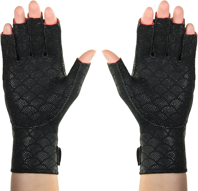thermoskin Premium Arthritic Gloves, Temporary relief from arthritis of the hand, Black, X-Large