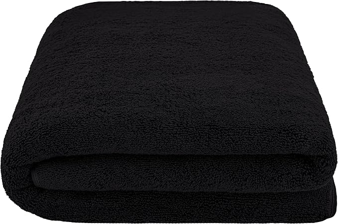Cotton Paradise 100% Cotton Turkish Towel, Soft Absorbent Quick Dry, 40x80 Oversized Bath Sheet Towel, Coal Black