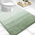 OLANLY Luxury Toilet Rugs U-Shaped 24x20, Extra Soft and Absorbent Microfiber Bathroom Rugs, Non-Slip Plush Shaggy Bath Mat, Machine Wash Dry, Contour Bathroom Mats for Toilet Base, Sage Green
