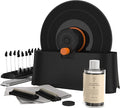 HumminGuru EZ Record Washer, Manual Vinyl Record Cleaner Machine with Easy Spin & Watertight Label Clamp, Record Cleaning Kit with Gentle Goat-Hair Brushes, Alcohol-Free LP Fluid, Drying Rack & Cloth
