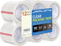 JARLINK 12 Rolls Clear Packing Tape, Heavy Duty Packaging Tape | 1.88 Inches Wide and 55 Yards per Roll, 660 Total Yards. Value Bulk Pack Clear Box Sealing Tape for Shipping.