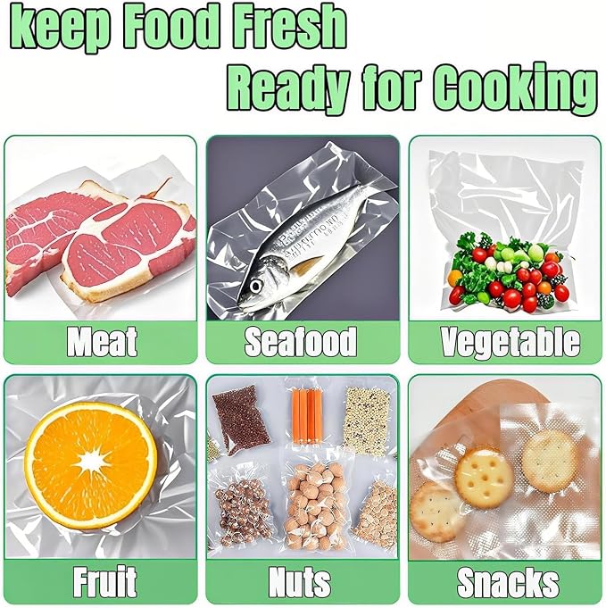 100 Pcs Vacuum Sealer Bags for Food Saver Freezer Bags 50 Count 6x10 50 Quart 8x12 Vacuum Seal Sous Vide Cooking Bags Rolls Pre Cut Food Storage Commercial Grade Airtight Heavy Duty BPA Free