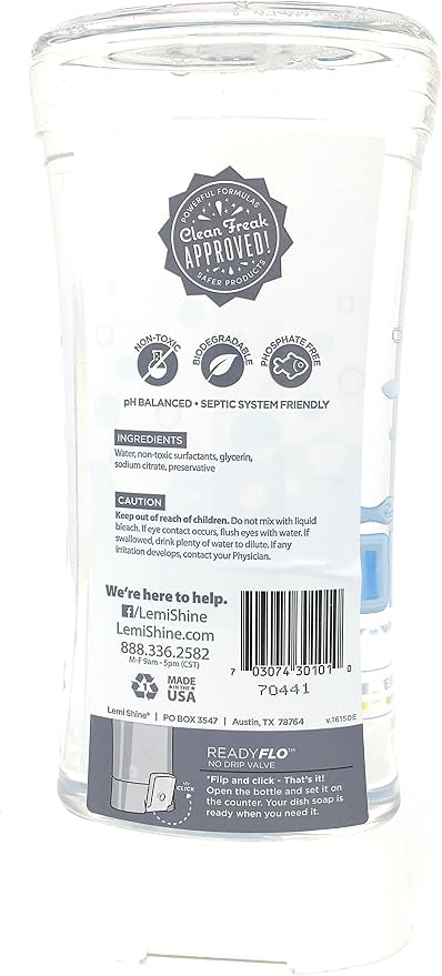 Lemi Shine Concentrated Liquid Dish Soap with Natural Citric Extracts, 22 FL OZ (Pack of 2)2