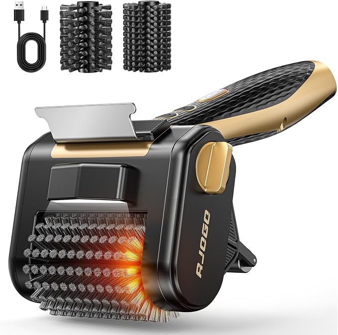 Electric Grill Brush for Outdoor Grill, Cordless BBQ Cleaner with LED Light, Scraper, Dishwasher‑Safe Bristles, 4000 mAh Battery, Rechargeable Power Grill Scrubber (Gold)