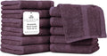 Villa Celestia Cotton Washcloths Set of 12, 12x12 Inch, 100% Ring-Spun Combed Cotton, Soft Absorbent Quick-Dry Wash Cloths for Face and Body, Oeko-TEX Certified, Hotel & Spa Quality, Burgandy