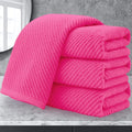 VOOVA & MOVAS Hot PinkHand Towels 4PC, 100% Cotton, 18x28 in | Quick Dry, Thick, Soft, Absorption, Luxury Hand Towels For Showering, Bathroom Decor