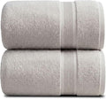 Luxury Bamboo Rayon Oversized Bath Towel Set | 2-Pack | Ultra Soft | Grey | 35% Bamboo Rayon - 65% Zero Twist Cotton | Absorbent Quick-Dry Towels for Bathroom | Ultra Soft | OEKO-TEX Standard 100